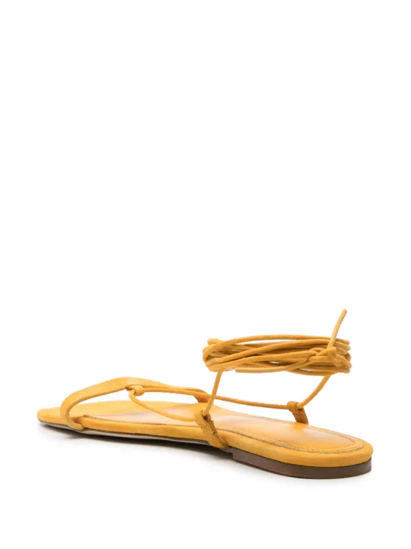 TOTEME|SANDALS (The Suede Tie Sandal (242-WAS2053-LE001 TOTEME The Tie Suede Sandals | Yellow | FARFETCH