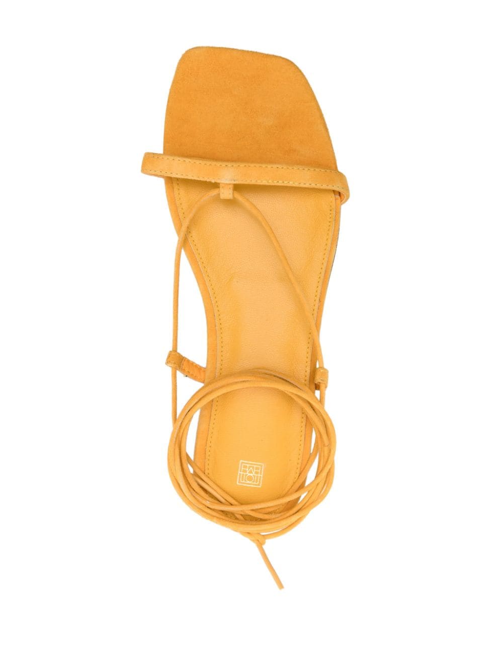 Shop Totême The Tie Suede Sandals In Yellow