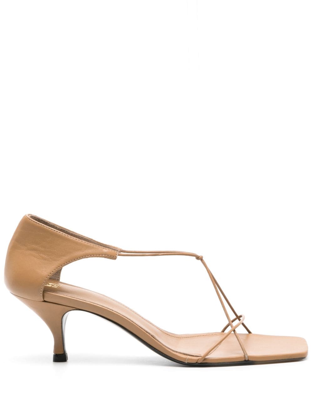 Shop Totême The Knot 55mm Leather Sandals In Neutrals
