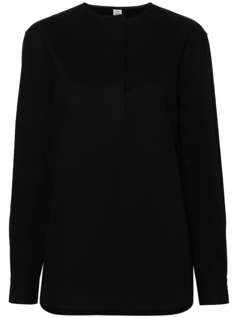 TOTEME Collarless twill shirt