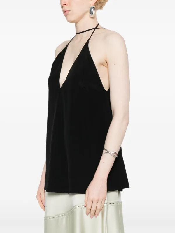 【TOTEME】【VIP】ED\\N\\NLOW TAPERED TOTEME V-neck spaghetti-straps Top | Black | FARFETCH