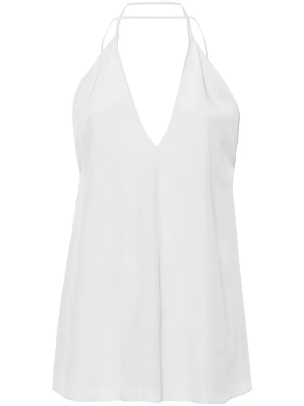 トーテムスウェーデン Toteme Double-Halter Silk Top TOTEME Double-Halter Silk Top | Grey | FARFETCH