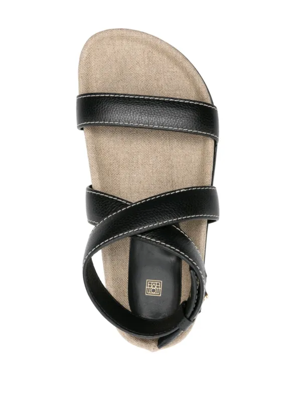 TOTEME The Chunky Leather Sandals | Black | FARFETCH