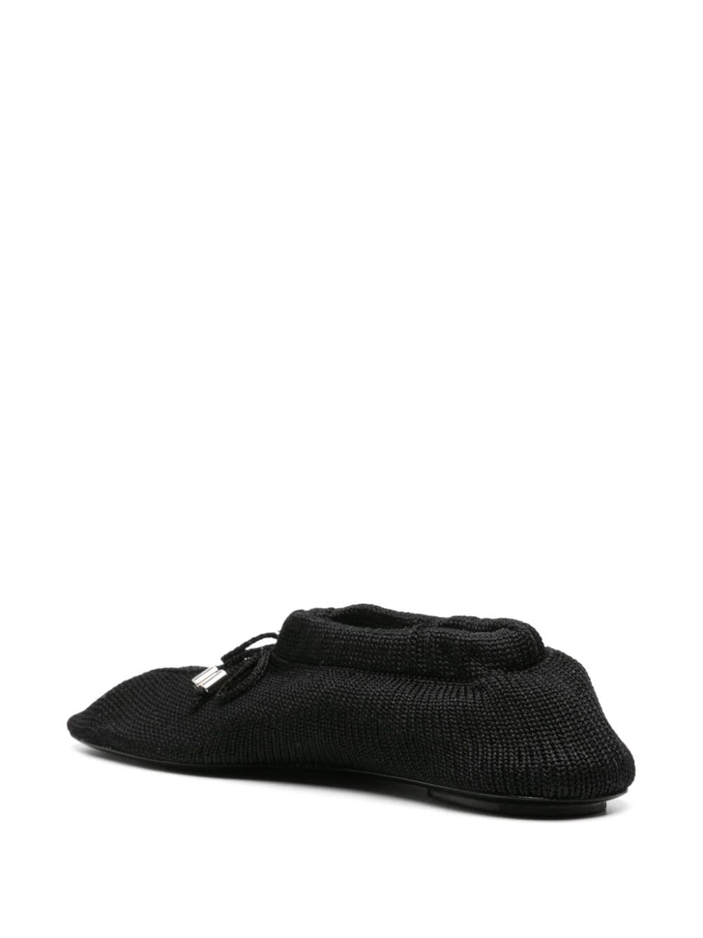 Shop Totême The Knitted Ballerina Shoes In Black