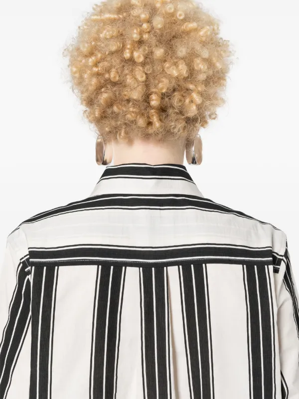 TOTEME stripe-pattern Shirt Dress | Black | FARFETCH