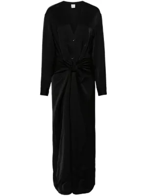 TOTEME Draped Jersey Dress | Black | FARFETCH