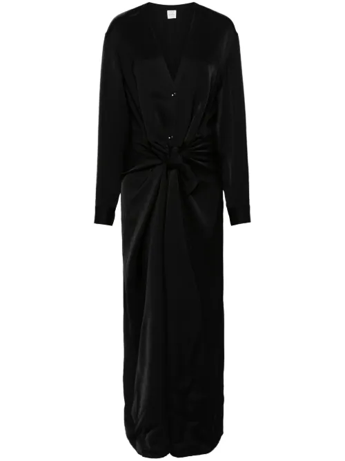 Robe en satin à détail noué - TOTEME - Modalova
