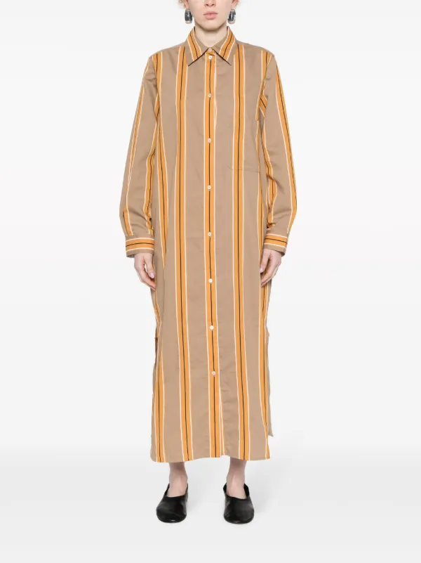 TOTEME ストライプ シャツドレス | ブラウン | FARFETCH JP 