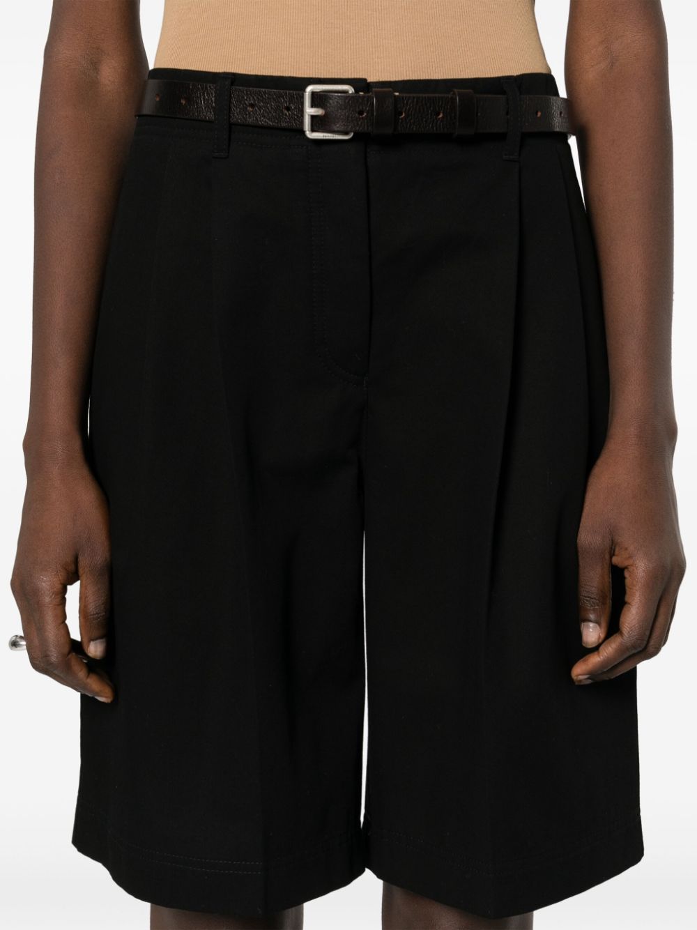 Shop Totême Knee-length Twill Shorts In Black
