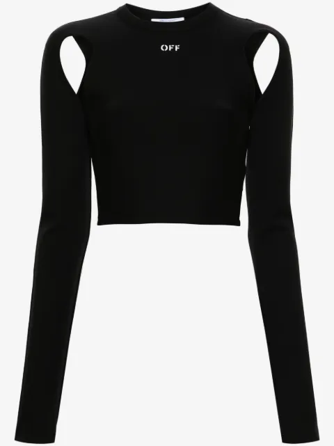 Off-White playera manga larga con aberturas