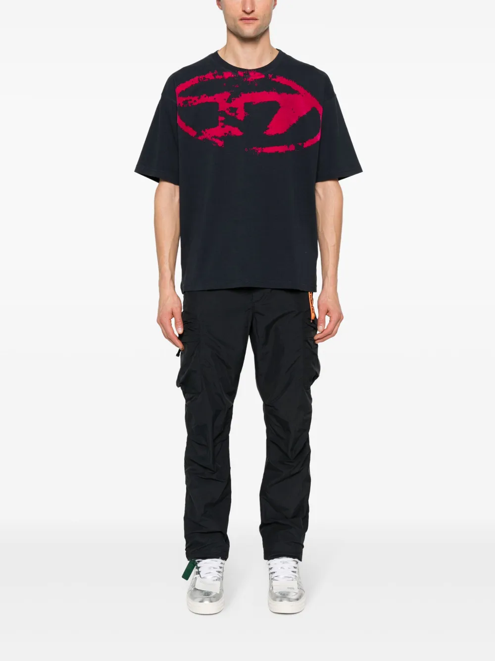 Diesel T-BoxT flocked-logo T-shirt - Blauw