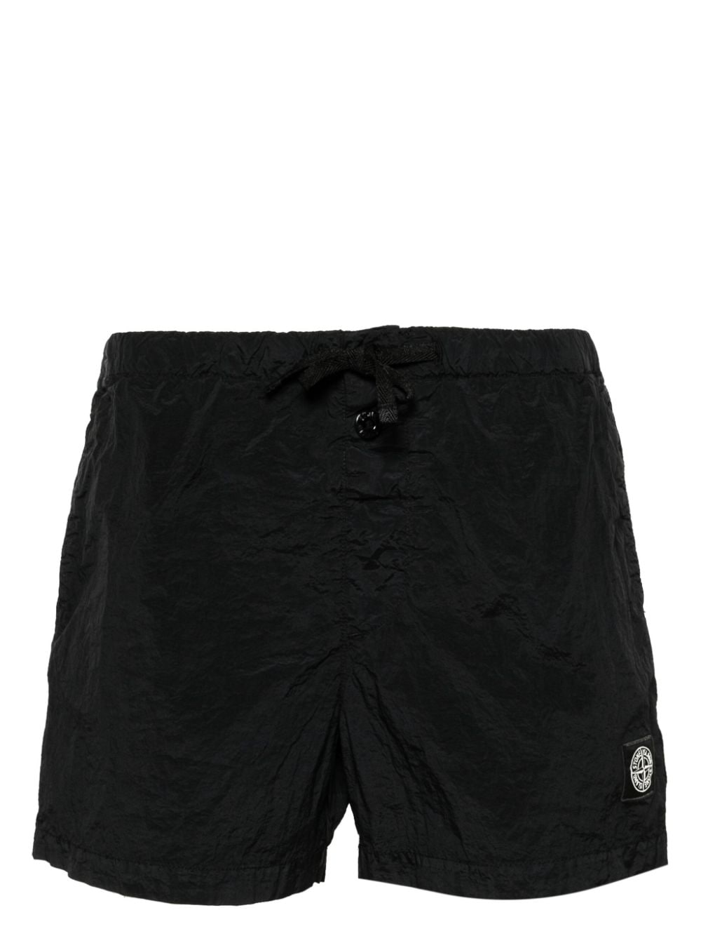 Shop Stone Island Compass-patch Swim Shorts In Black