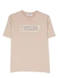 MSGM Kids logo-print cotton T-shirt - Neutrals