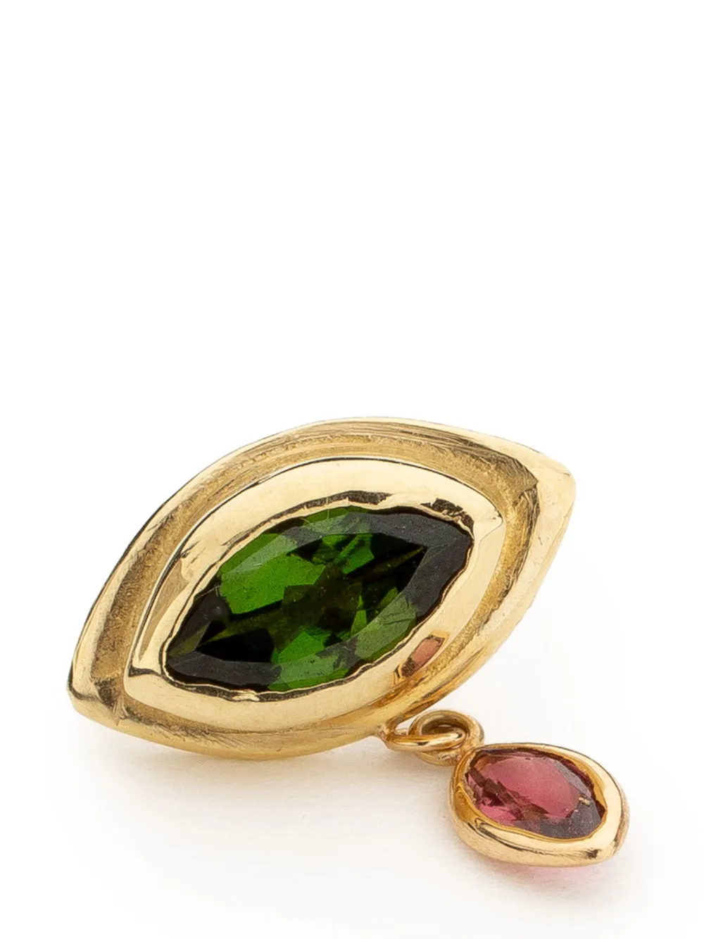 CHRISTINA MAGDOLNA 14kt yellow gold Eye tourmaline stud earrings - Groen