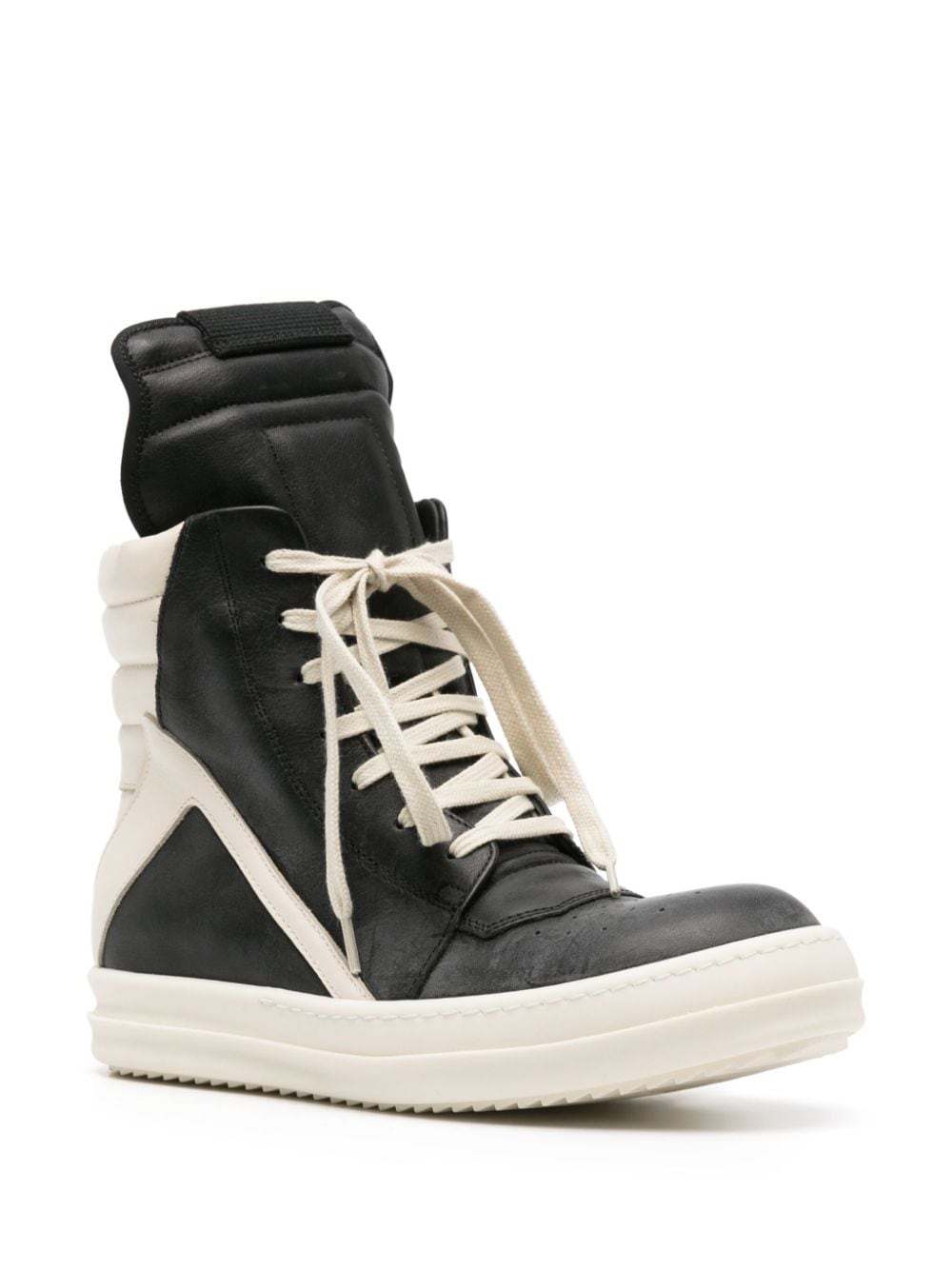 Rick Owens Geobasket high-top leather sneakers - Zwart