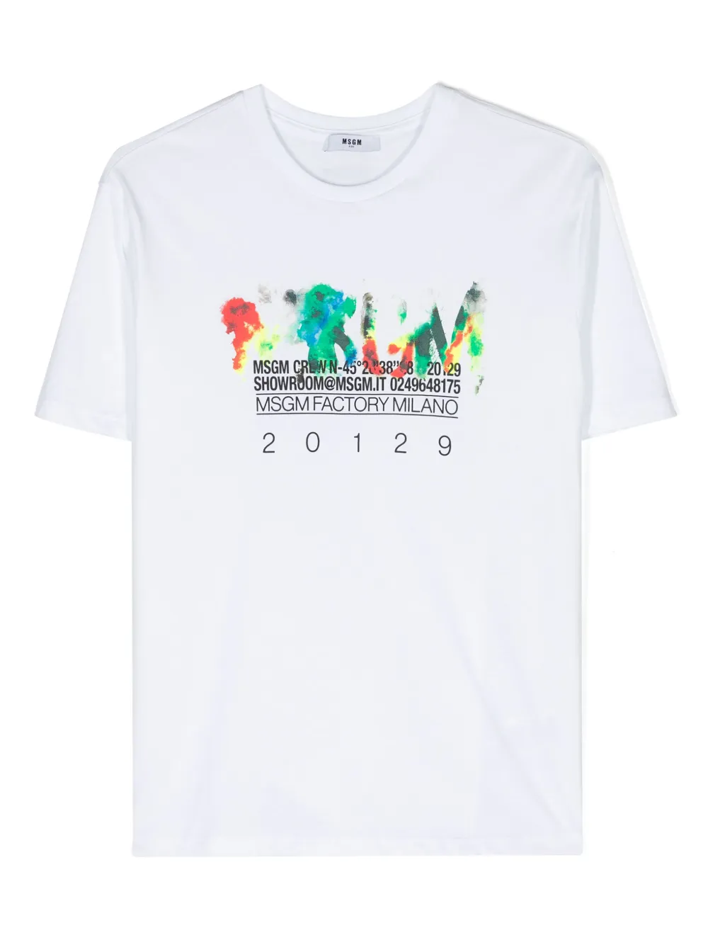 Msgm Graphic-print Cotton T-shirt In White