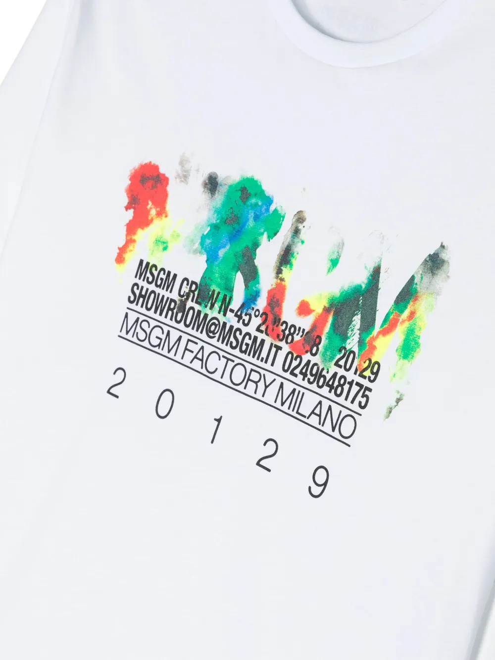 Msgm Graphic-print Cotton T-shirt In White