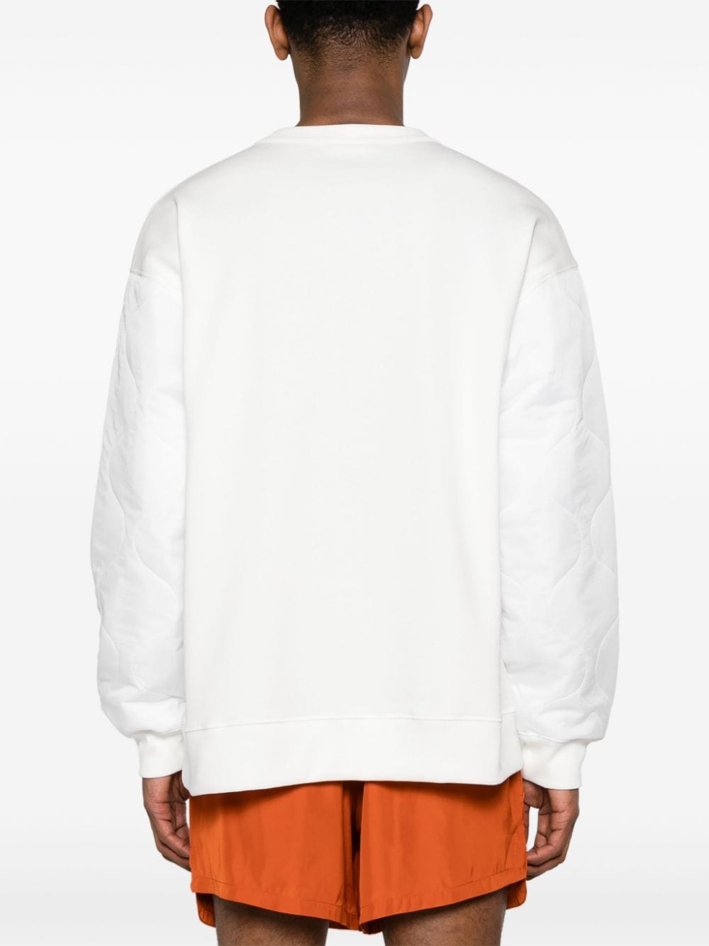 Shop Dries Van Noten Crew-neck Panelled Sweatshirt In White