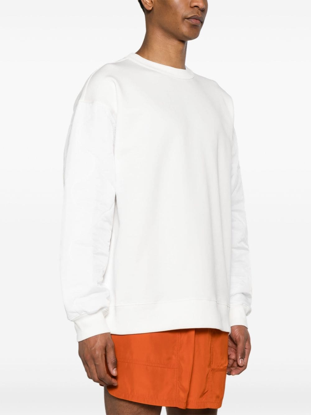 Shop Dries Van Noten Crew-neck Panelled Sweatshirt In White