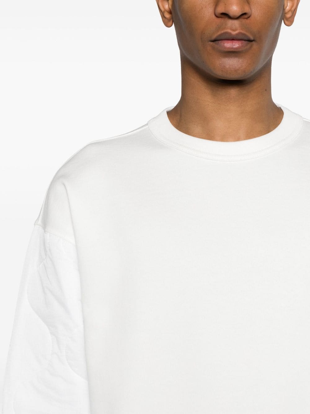 Shop Dries Van Noten Crew-neck Panelled Sweatshirt In White