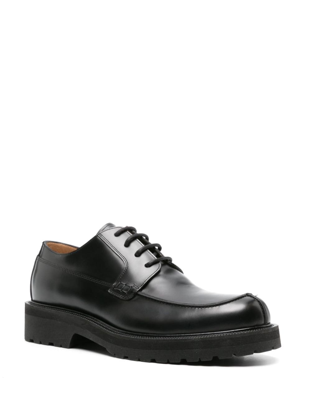 Shop Dries Van Noten Leather Derby Shoes In Black