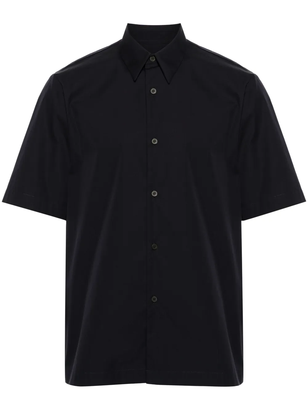 Dries Van Noten Short-sleeve Poplin Shirt In Blue