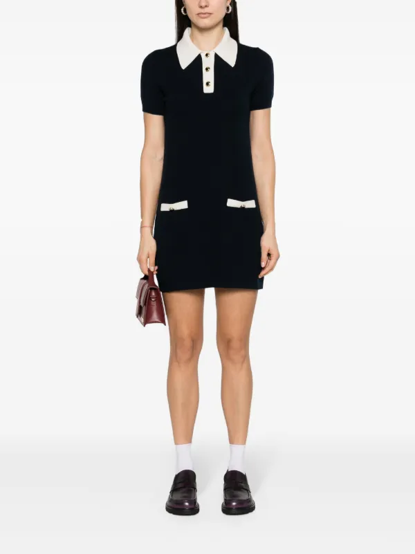 miu miu knit dress Miu Miu Knit Dress Size 42 Ivory Black Short Sleeve Cleaned Condition