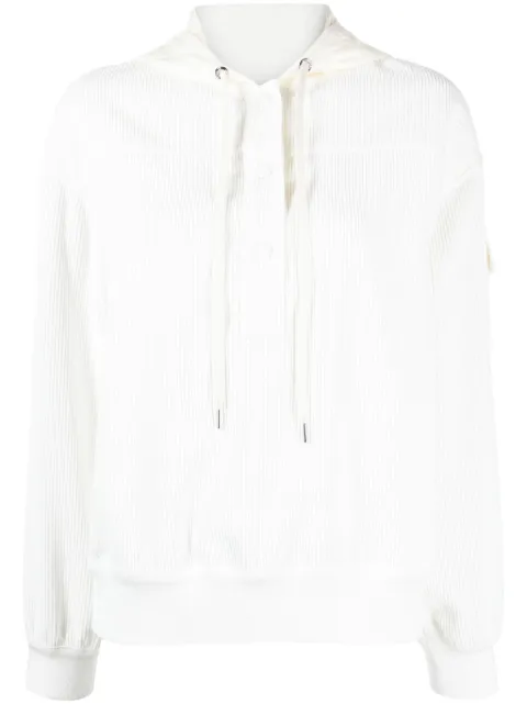 Moncler corduroy rib-trim hoodie