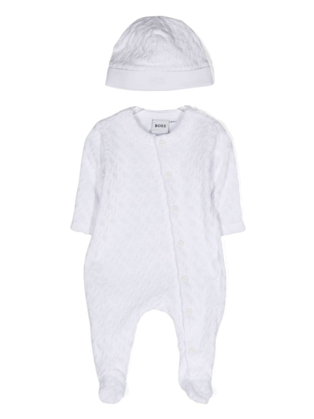 boss kidswear pyjama à logo en tissu éponge - blanc