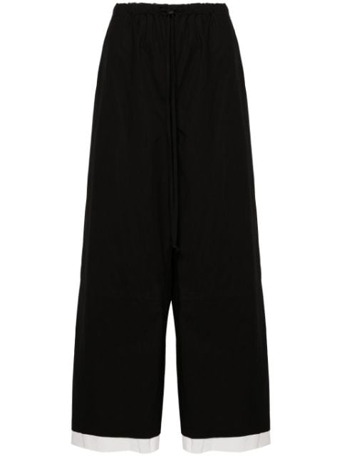 Yohji Yamamoto pantalones anchos con cordones en la pretina