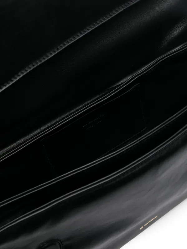 Jil Sander Padded Leather Shoulder Bag | Black | FARFETCH