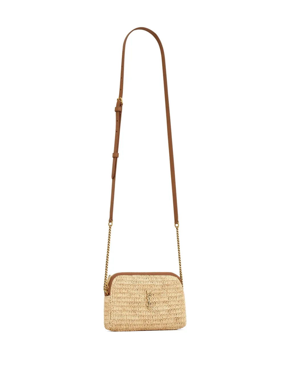 Saint Laurent Gaby raffia crossbodytas Beige