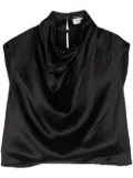 Saint Laurent satin draped cropped top - Black