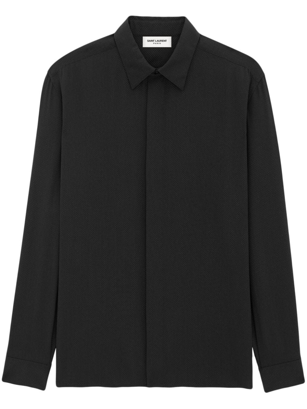 Shop Saint Laurent Plain Long-sleeve Shirt In Black