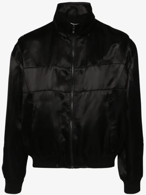 Saint Laurent logo-embroidered satin bomber jacket