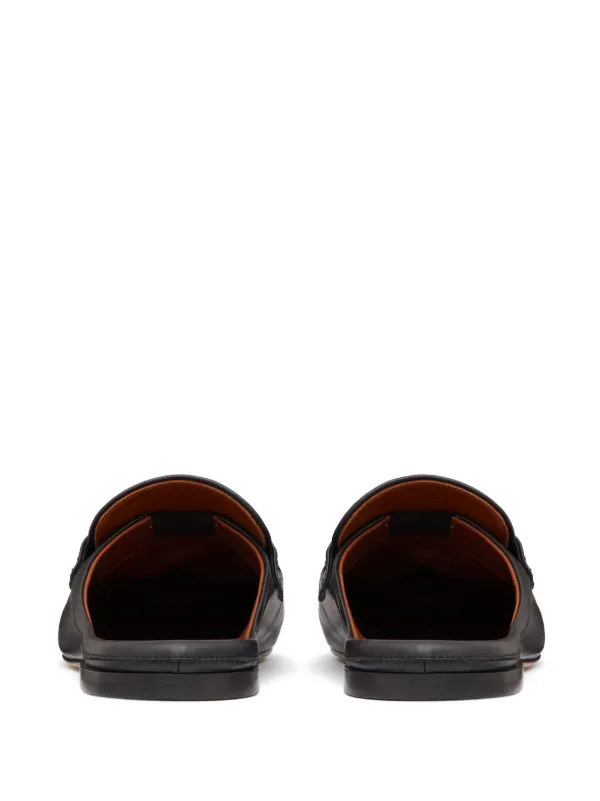 Valentino Garavani VLogo Leather Slippers | Black | FARFETCH