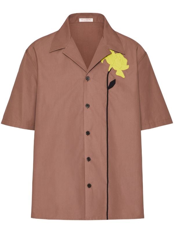 Valentino Garavani flower-appliqué Bowling Shirt - Farfetch