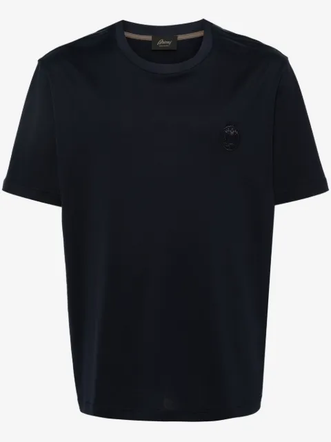 Brioni embroidered-logo cotton T-shirt