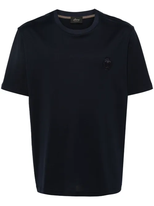 T-shirt en coton à logo brodé - Brioni - Modalova