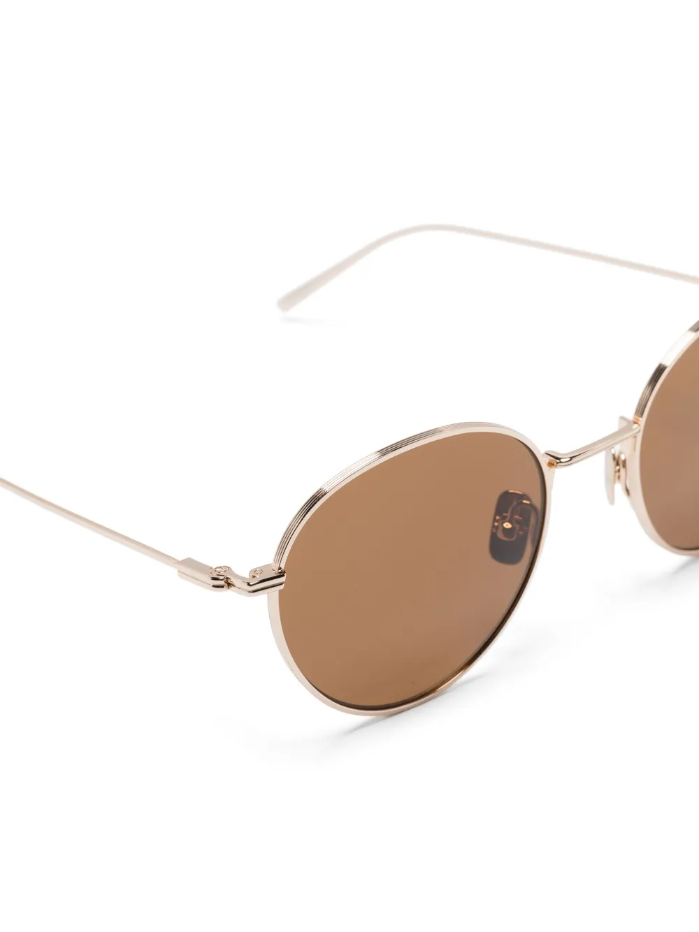 Shop Totême Logo-engraved Round-frame Sunglasses In Gold