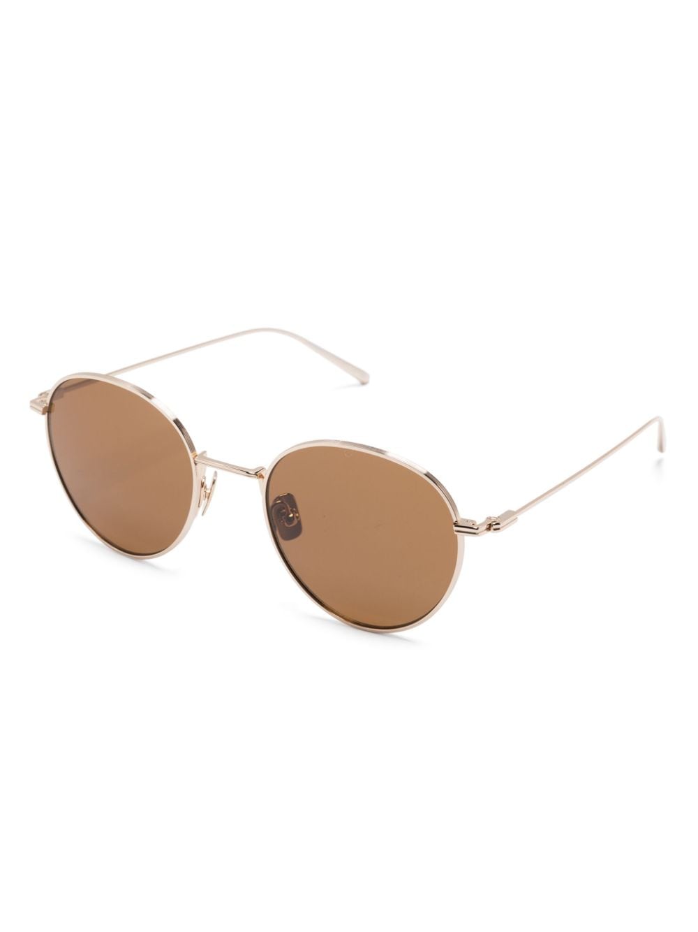Shop Totême Logo-engraved Round-frame Sunglasses In Gold