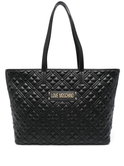 Love Moschino logo-lettering quilted tote bag Women