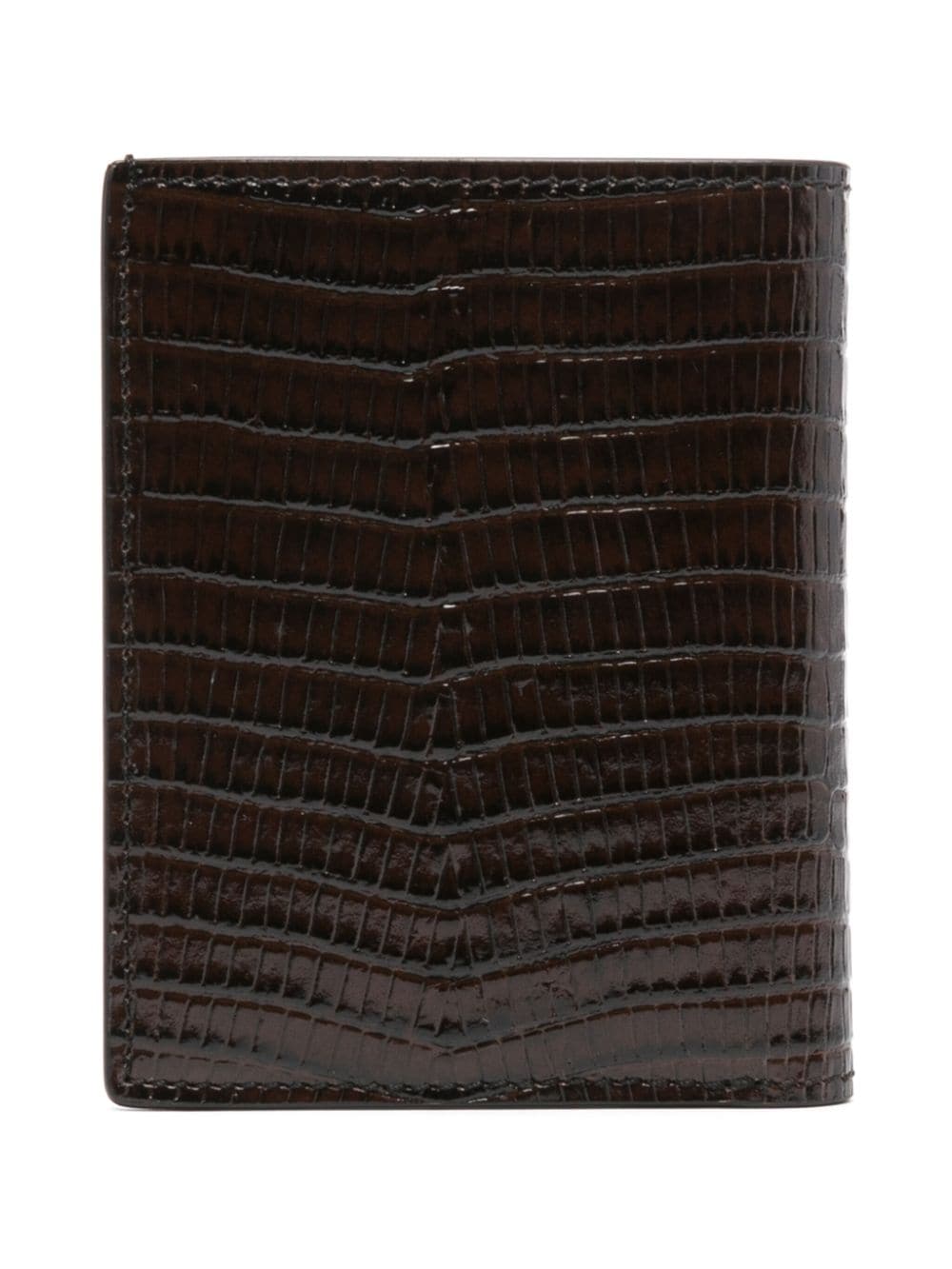 Shop Tom Ford Bi-fold Leather Cardholder In Brown