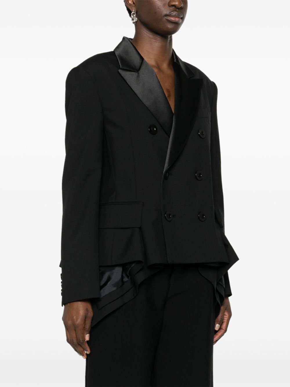 sacai Blazer met contrasterend vlak Zwart