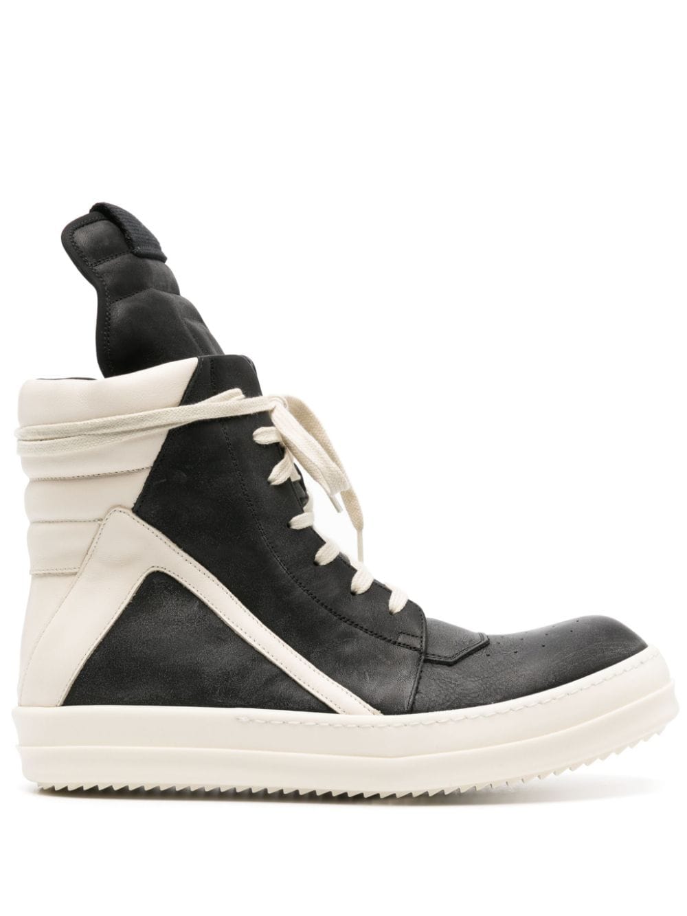 Rick Owens Geobasket high-top leather sneakers Black