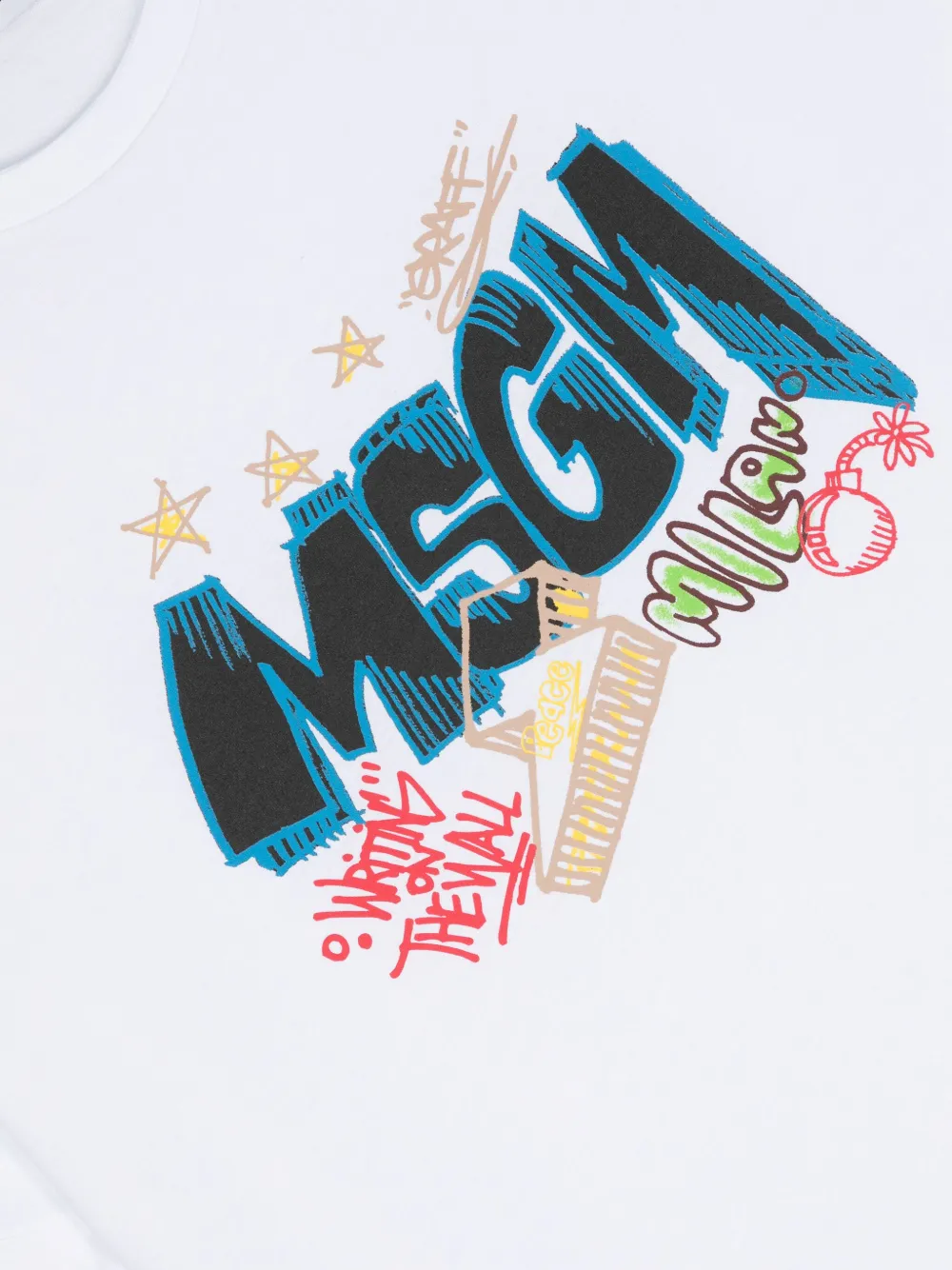 Shop Msgm Logo-print Cotton T-shirt In White