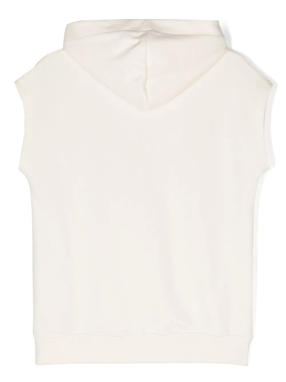 MSGM Kids logo-print sleeveless hoodie - Beige
