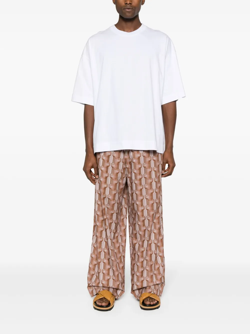 Shop Dries Van Noten Drop-shoulder Cotton T-shirt In White