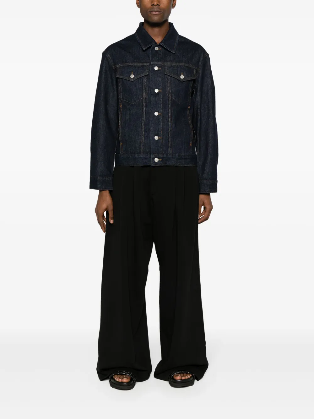 DRIES VAN NOTEN cotton denim jacket - Blauw