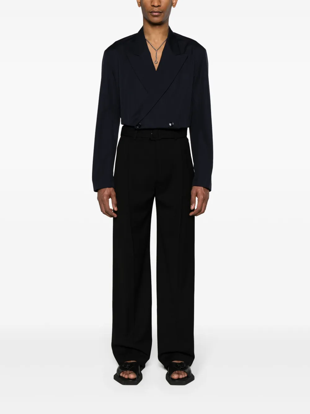 DRIES VAN NOTEN Overhemd met dubbele rij knopen - Blauw